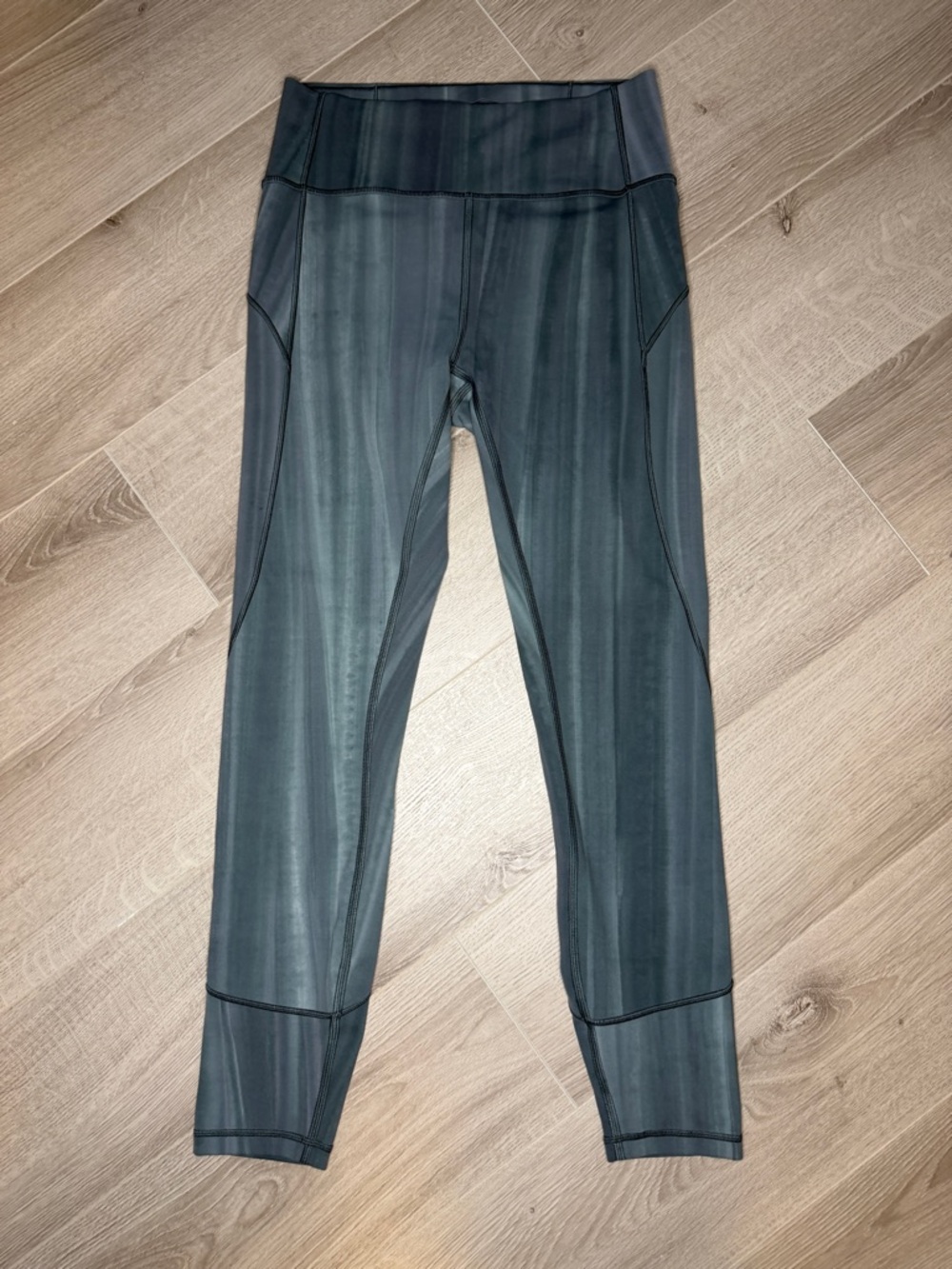 Lululemon 25" Wash Forest Shibori Graphite Grey Teal Sz 6